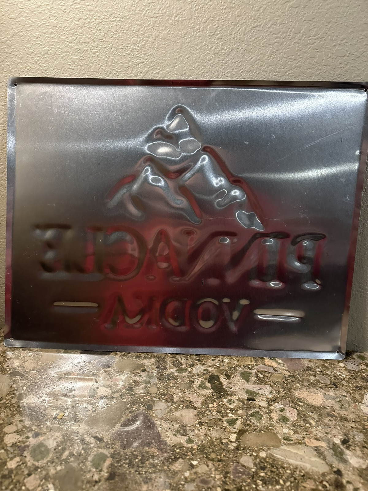 Pinnacle Vodka Blue White Sign 17.5″x 13.5″ Embossed Bar Man Cave Garage