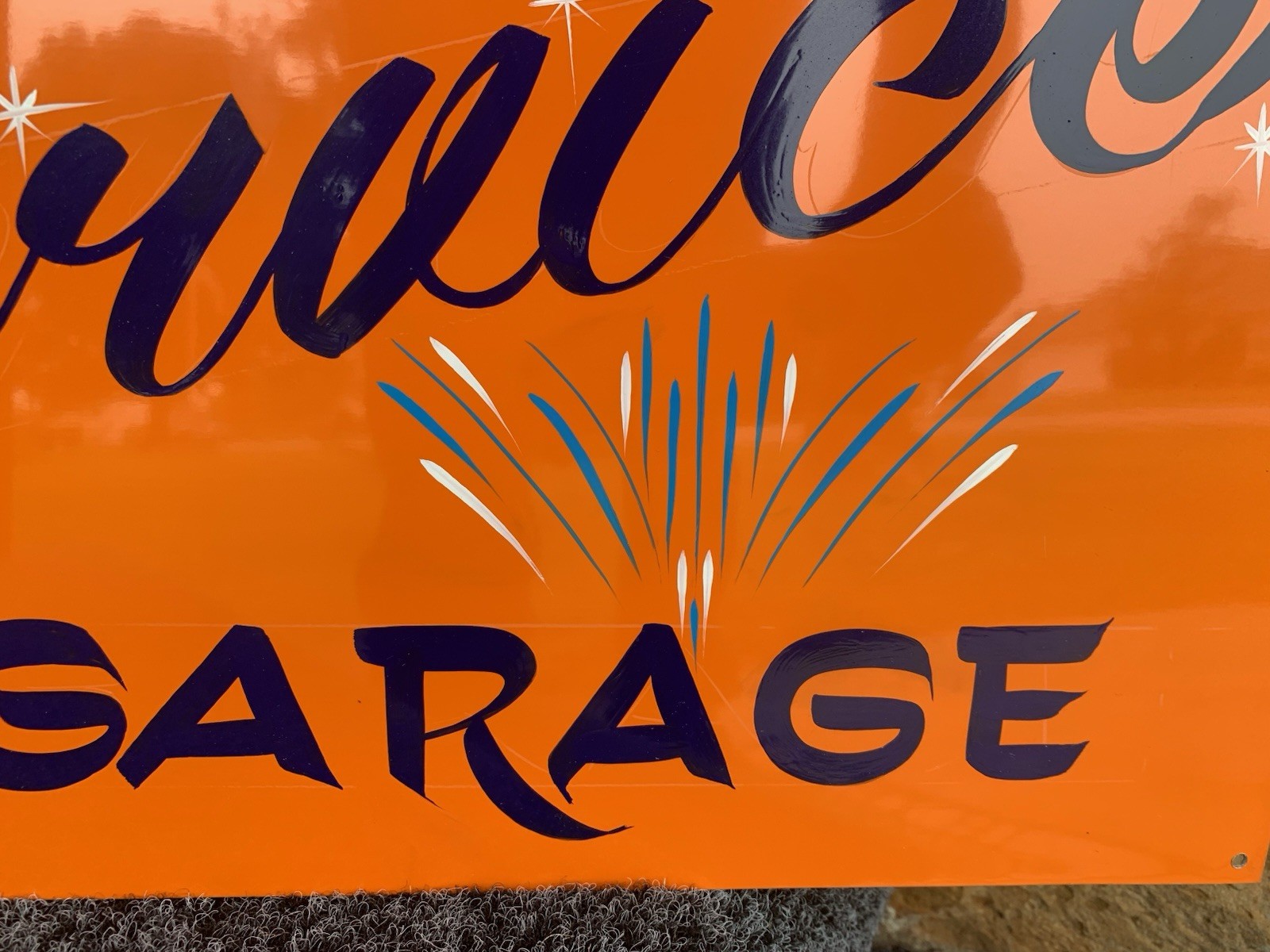 Lg. PAINTED SIGN Vintage Style Union 76 Gas Station HOTROD Shop Service Garage