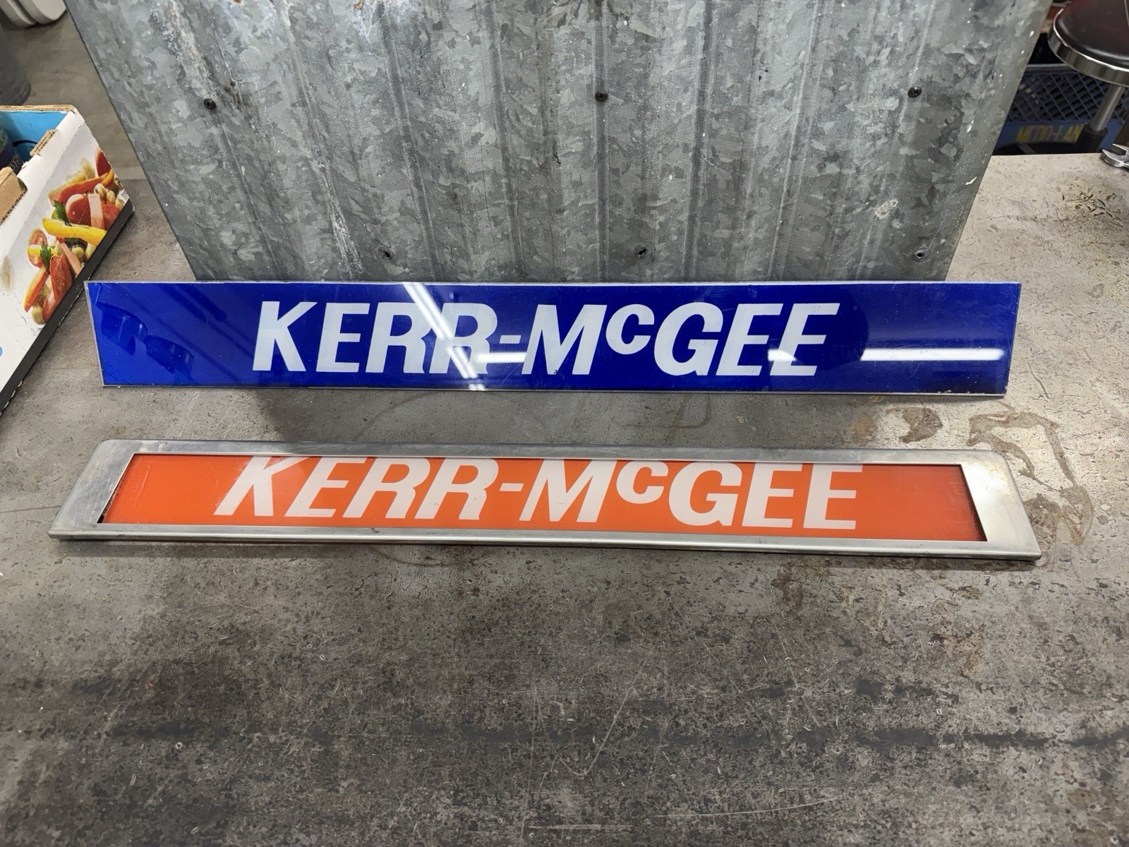 Kerr McGee Gas Pump Ad Panel Plastic Glass Oil Sign