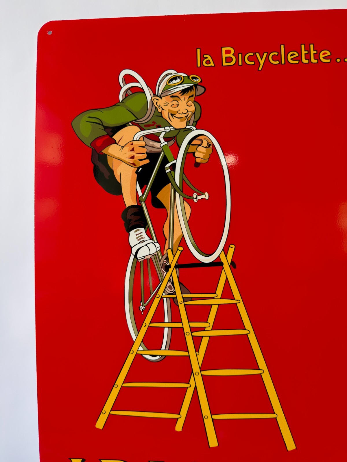 Vintage French J.B. Louvet Bicycle Heavy Metal Sign XL 24″x16″ (60×40 cm)