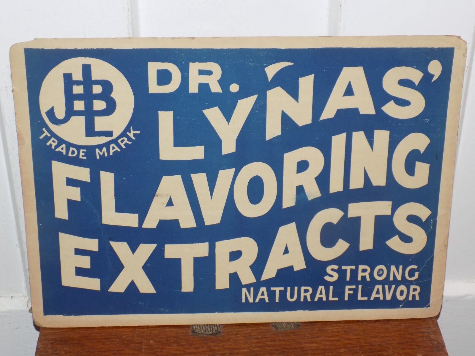 Vintage Dr. Lynas’ Flavoring Extracts Cardboard Store Sign