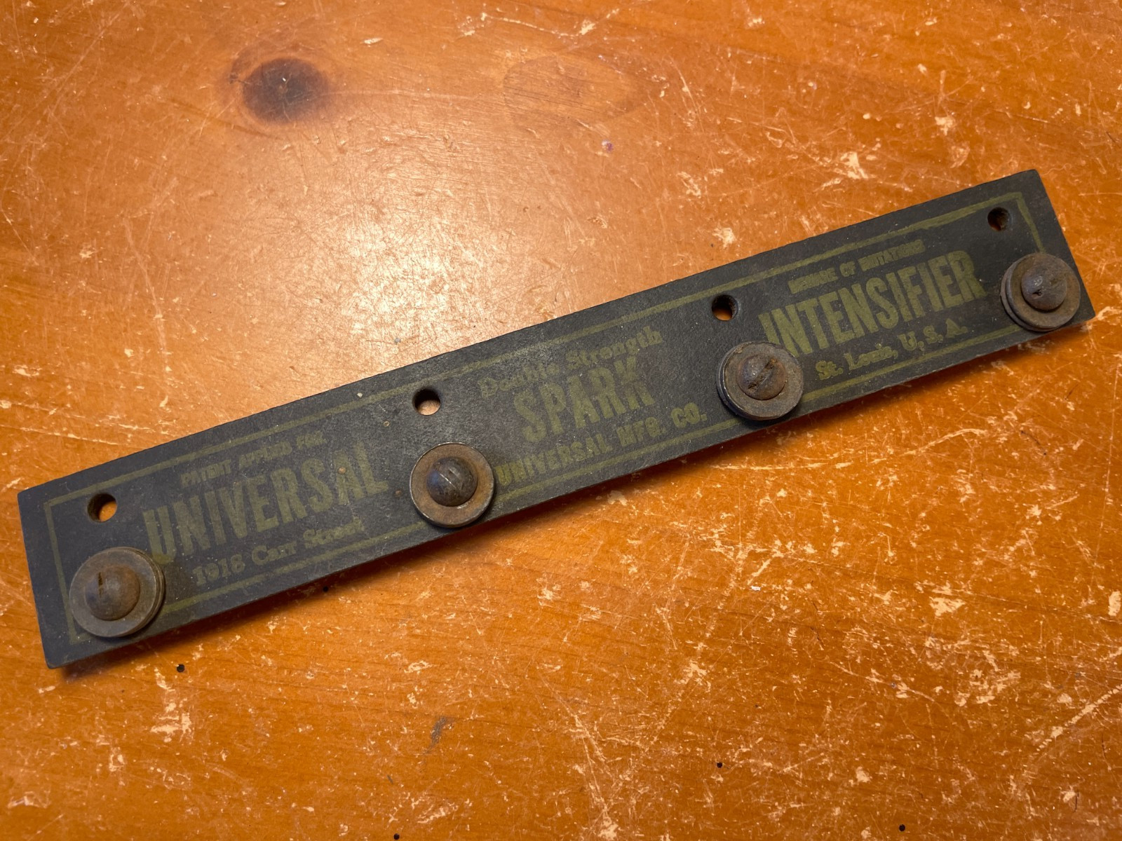 Vintage Universal Spark Intensifier Advertising Display Sign St Louis MO