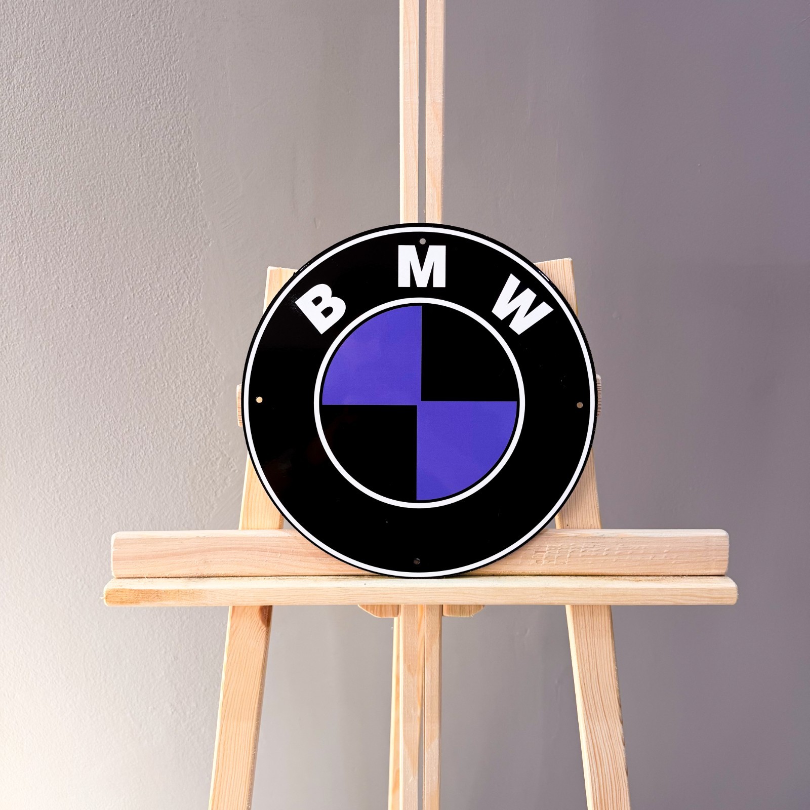 BMW Black Purple Roundel Heavy Metal Sign – Garage Decor – 30 cm (11.8”)