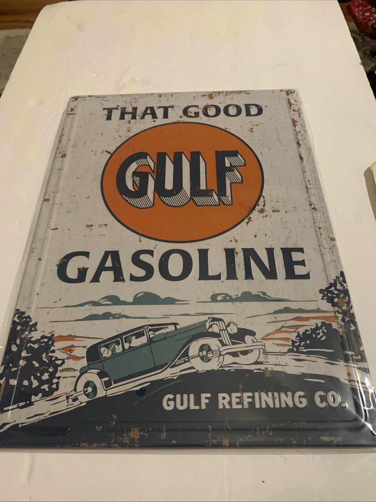 Good Gulf Oil Sign Vintage Style NIP Gas Oil Garage