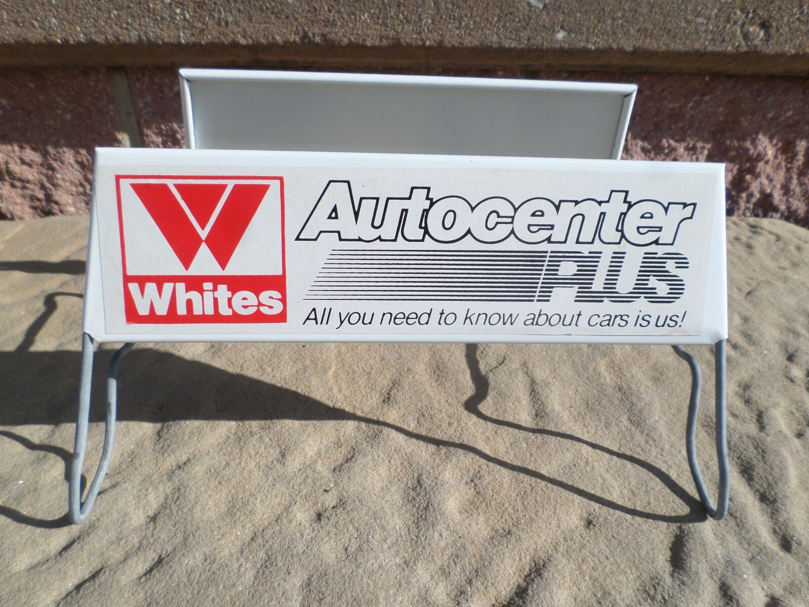 Vintage COPPER Whites Autocenter Tire Advertising Display Rack Signs Gas & Oil