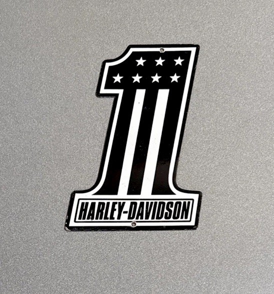 VINTAGE 12” HARLEY DAVIDSON CYCLE PORCELAIN SIGN CAR OIL GAS MOTORCYCLE TRUCK