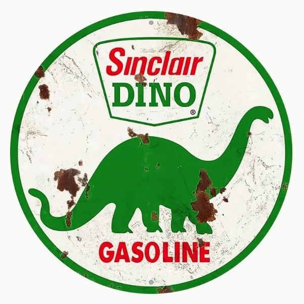 SINCLAIR DINO GASOLINE 7.87” SIGN INDOOR/OUTDOOR
