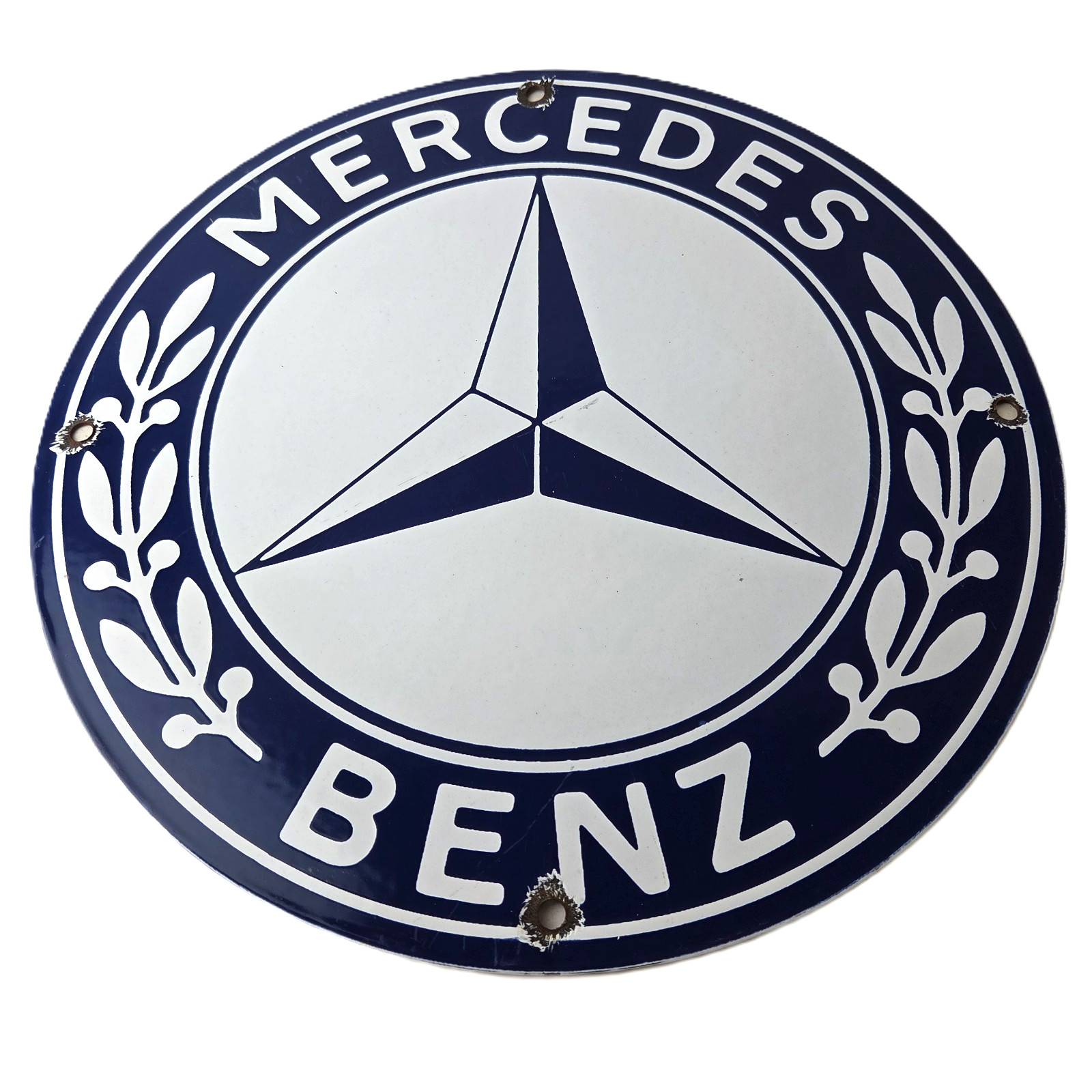 Vintage Mercedes Benz Sign – Porcelain Auto Shop Garage Gas Pump Plate Sign