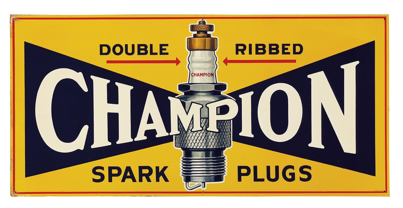 Vintage Champion spark plug Banner – Repro 48″ x 33″ for Gas Enthusiasts – NHRA