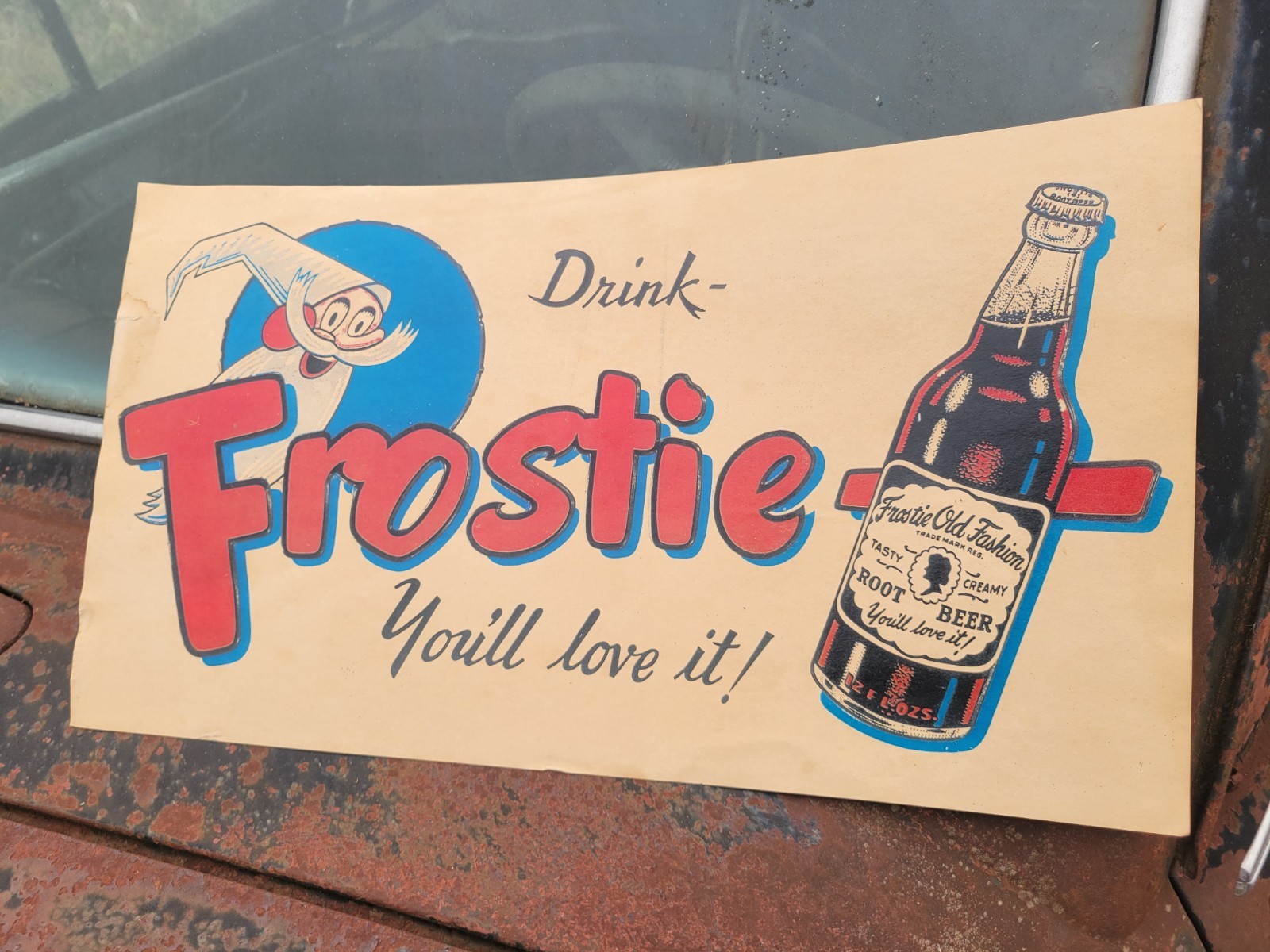Vintage FROSTIE ROOT BEER sign poster