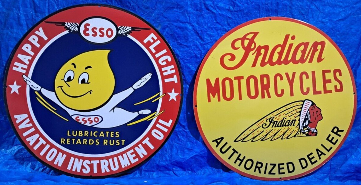 2 Porcelain Enamel Sign, More Details In Description
