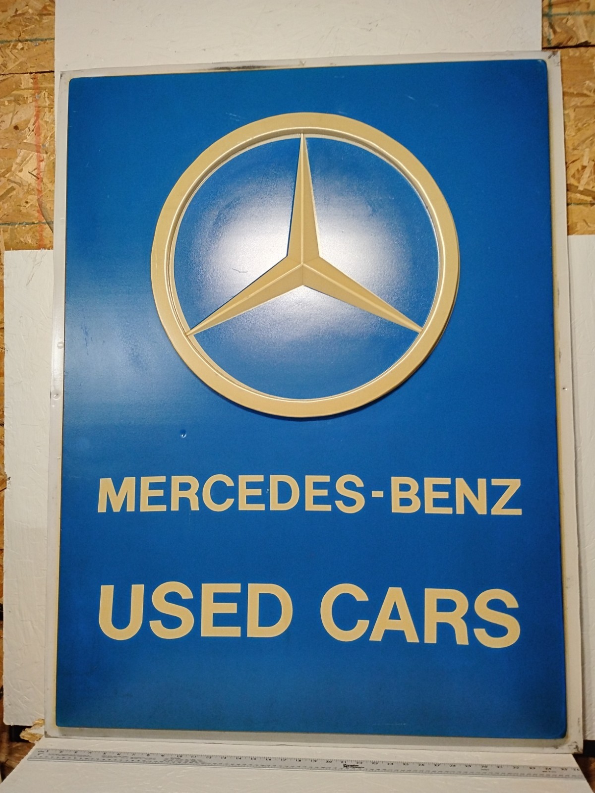 Mercedes Benz Dealership Sign Panel 3’x4′ -Vintage -Rare “Used Cars” Version -#1