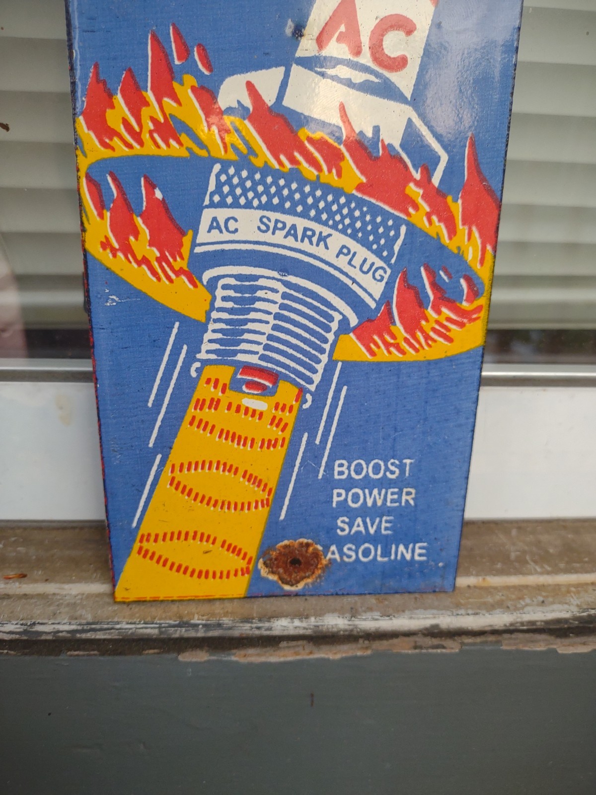Vintage Rare Spark Plug Sign – AC Service Station Gas Oil Porcelain Metal Sign