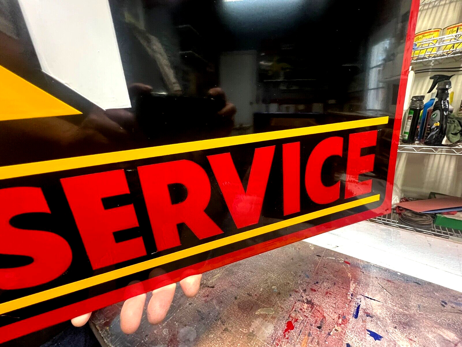 LG. 18X36 HAND PAINTED Caterpillar Cat Parts Service Engine Equipment METAL SIGN