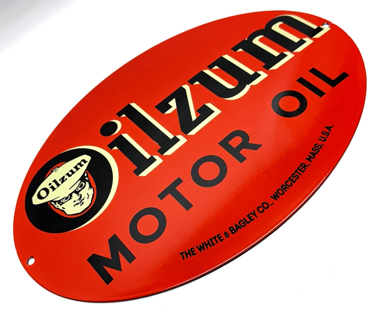 Oilzum Motor Oil – Vintage Porcelain Sign – Service Station Pump Plate Americana