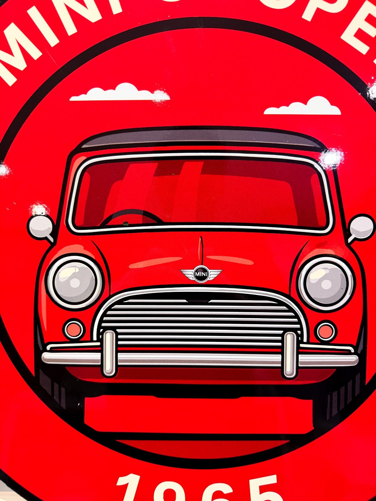 Mini Cooper 1965 – Classic Front View Vintage Heavy Metal Sign – 50 cm (19.7”)