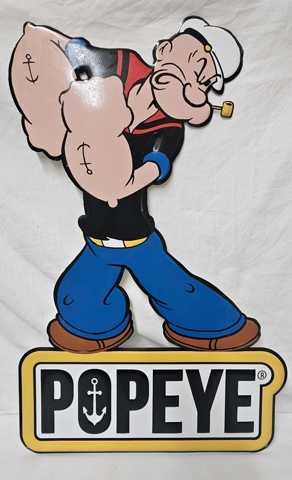 Vintage Style embossed Metal Sign featuring the iconic Popeye. BS