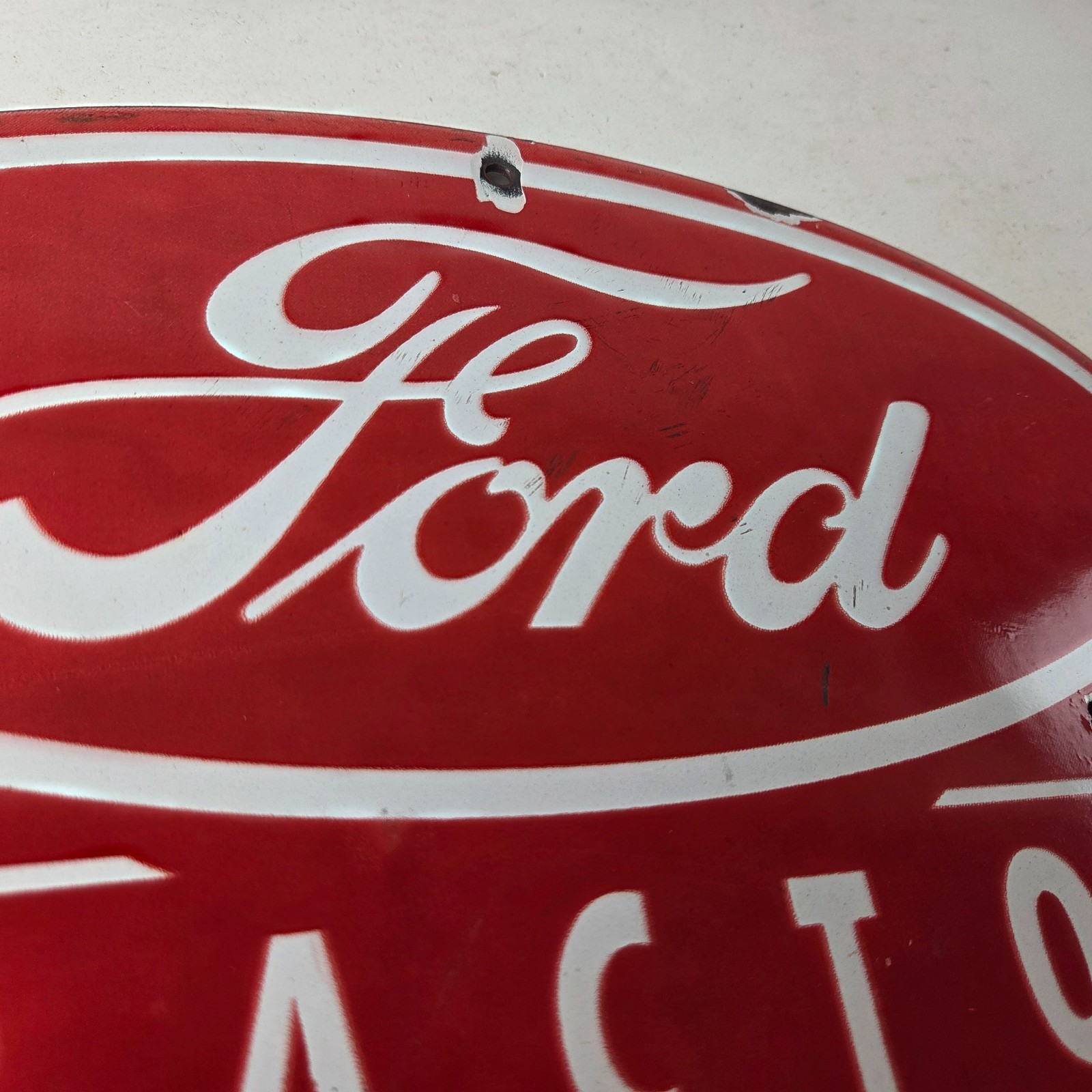Vintage Ford Tractor Sign – Gas Service Station Pump Motor Porcelain Sign