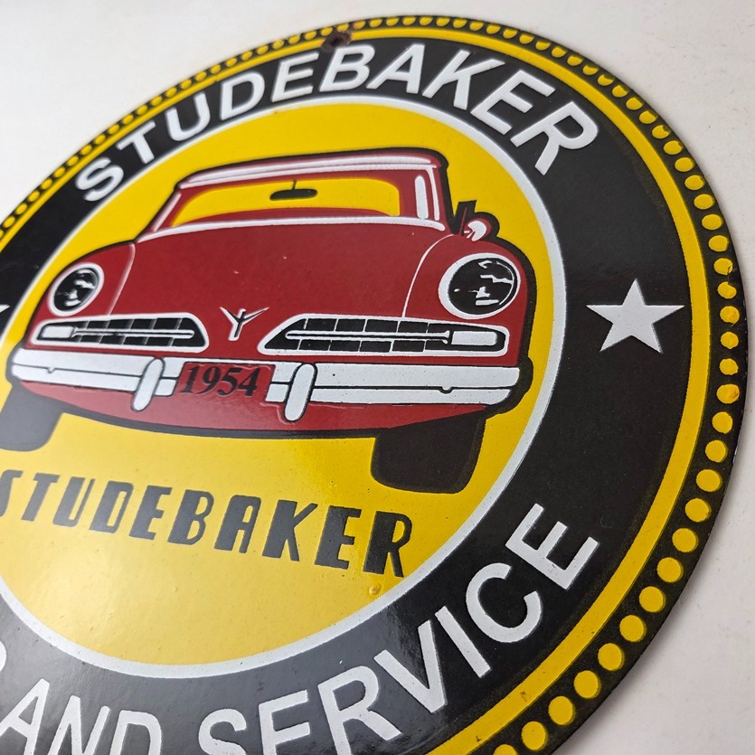 Vintage Studebaker Sign – Parts Service Automobile Gas Pump Porcelain Sign