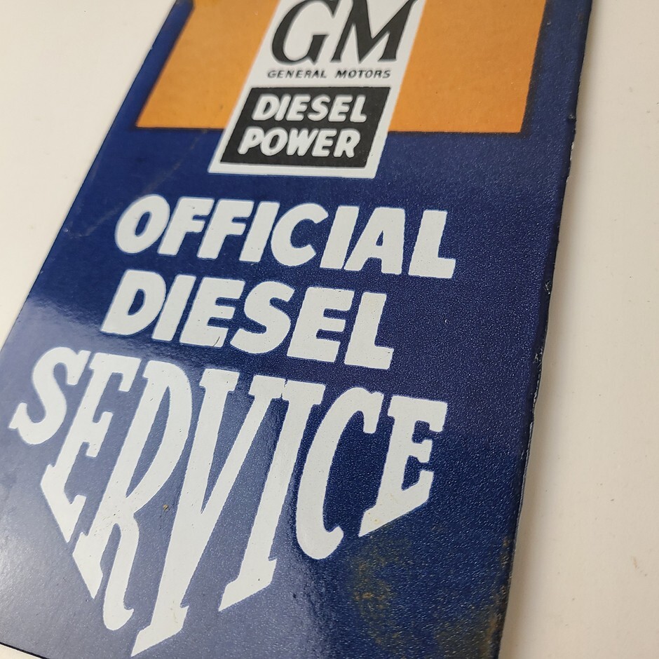 Vintage General Motors Sign – GM Automobiles Trucks Gas Diesel Porcelain Sign