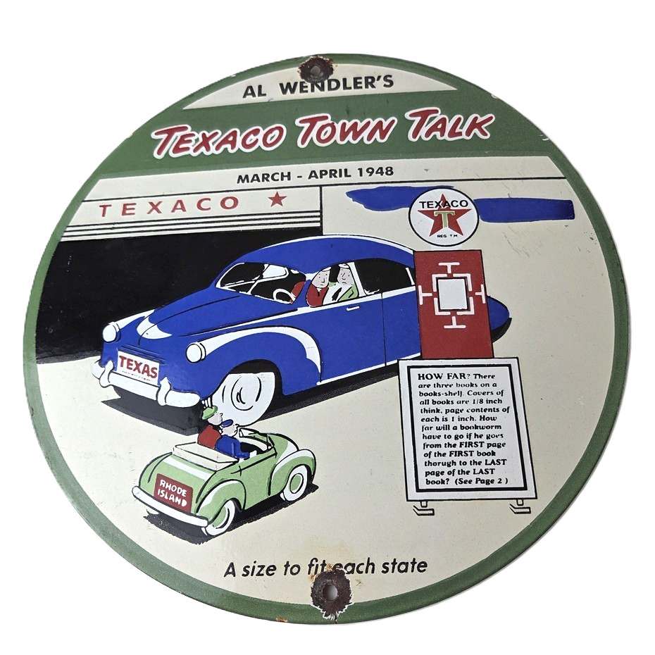 Vintage Texaco Talk Town Sign – Gas Station Pump Porcelain Gasoline Sign