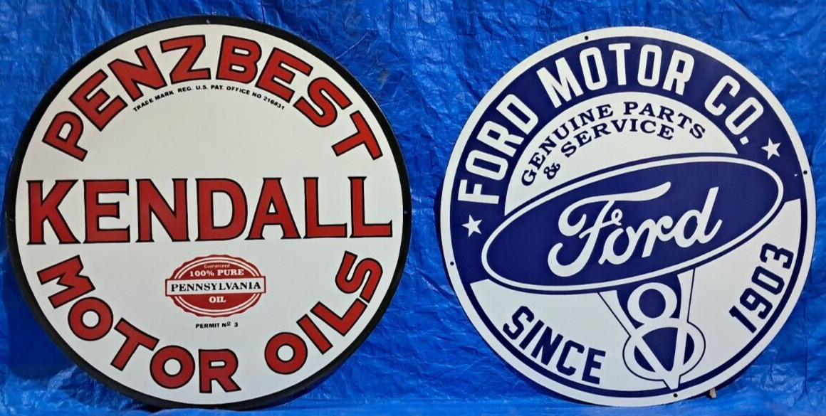 2 Porcelain Enamel Sign, More Details In Description