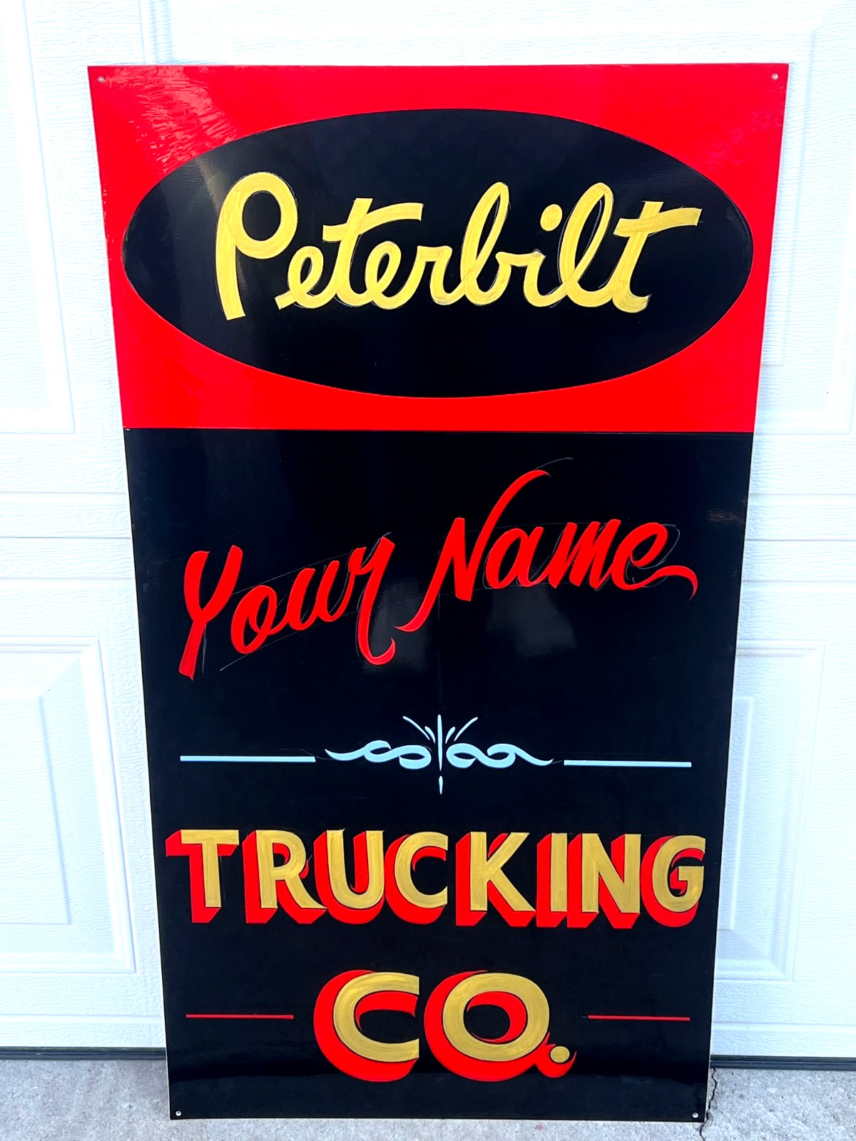 CUSTOM ORDER A HAND PAINTED PETERBILT BUSINESS SIGN Trucking CO -MANUFACTURING