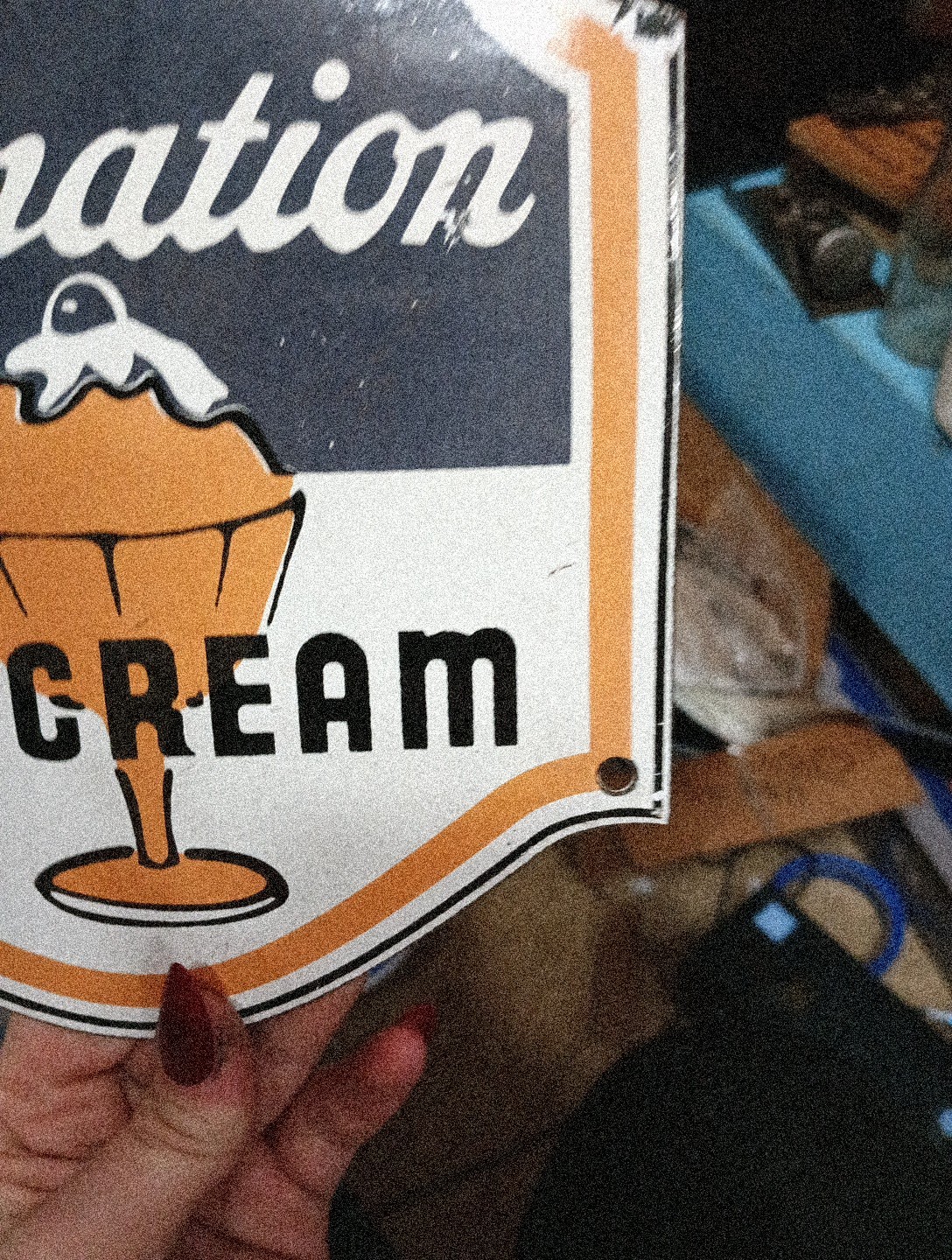 Porcelain Carnation Ice Cream Sign