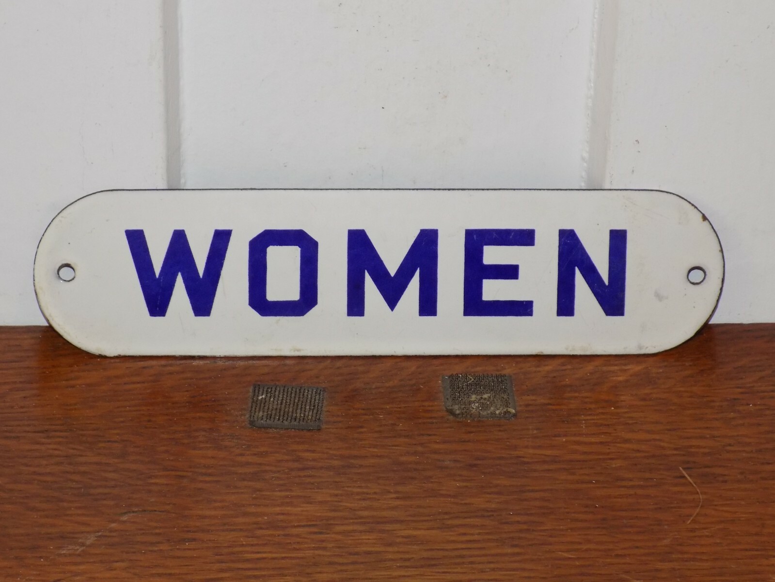 Vintage Women Porcelain Sign