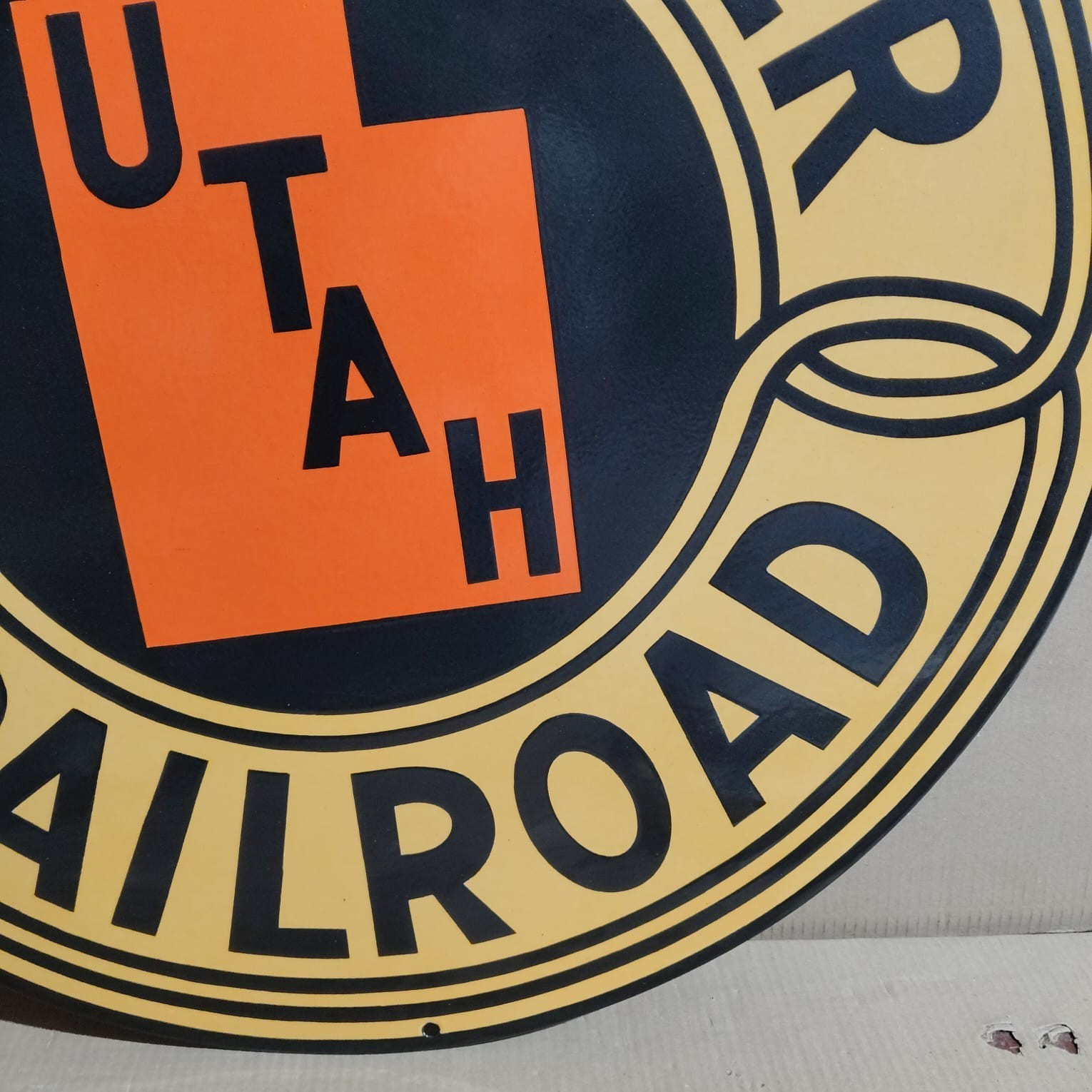 Utah Bamberger Railroad Porcelain Enamel Sign 30 x 30 Inches 1 Sided