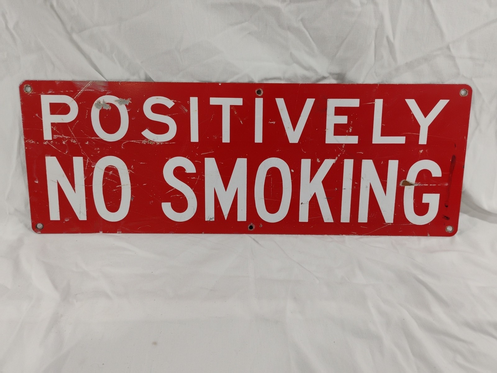 Vintage Metal Positively No Smoking Sign 20″ X 8″ INCHES