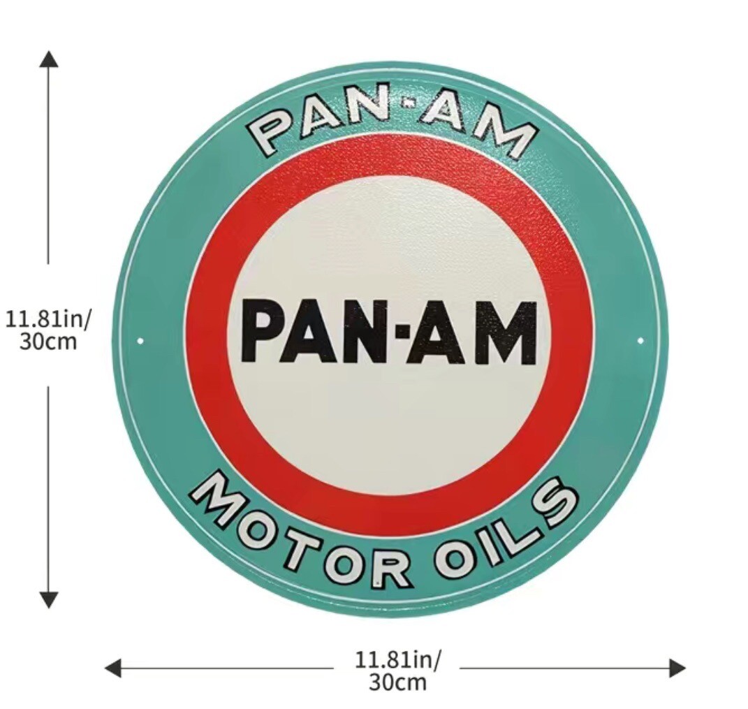 PAN-AM MOTOR OILS 12″ METAL SIGN