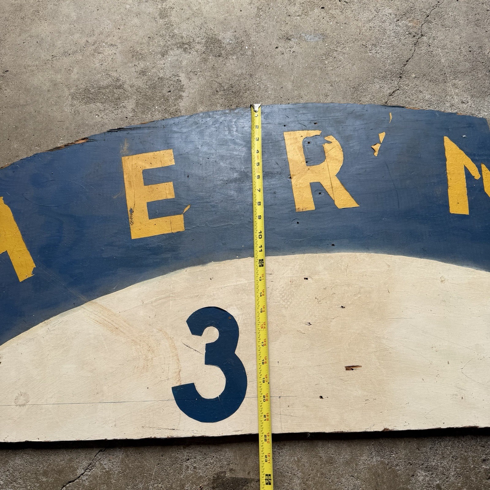 VINTAGE SOUTHERN PACIFIC RAILWAY ? Wood SIGN Segment Folk Art Hand Painted READ