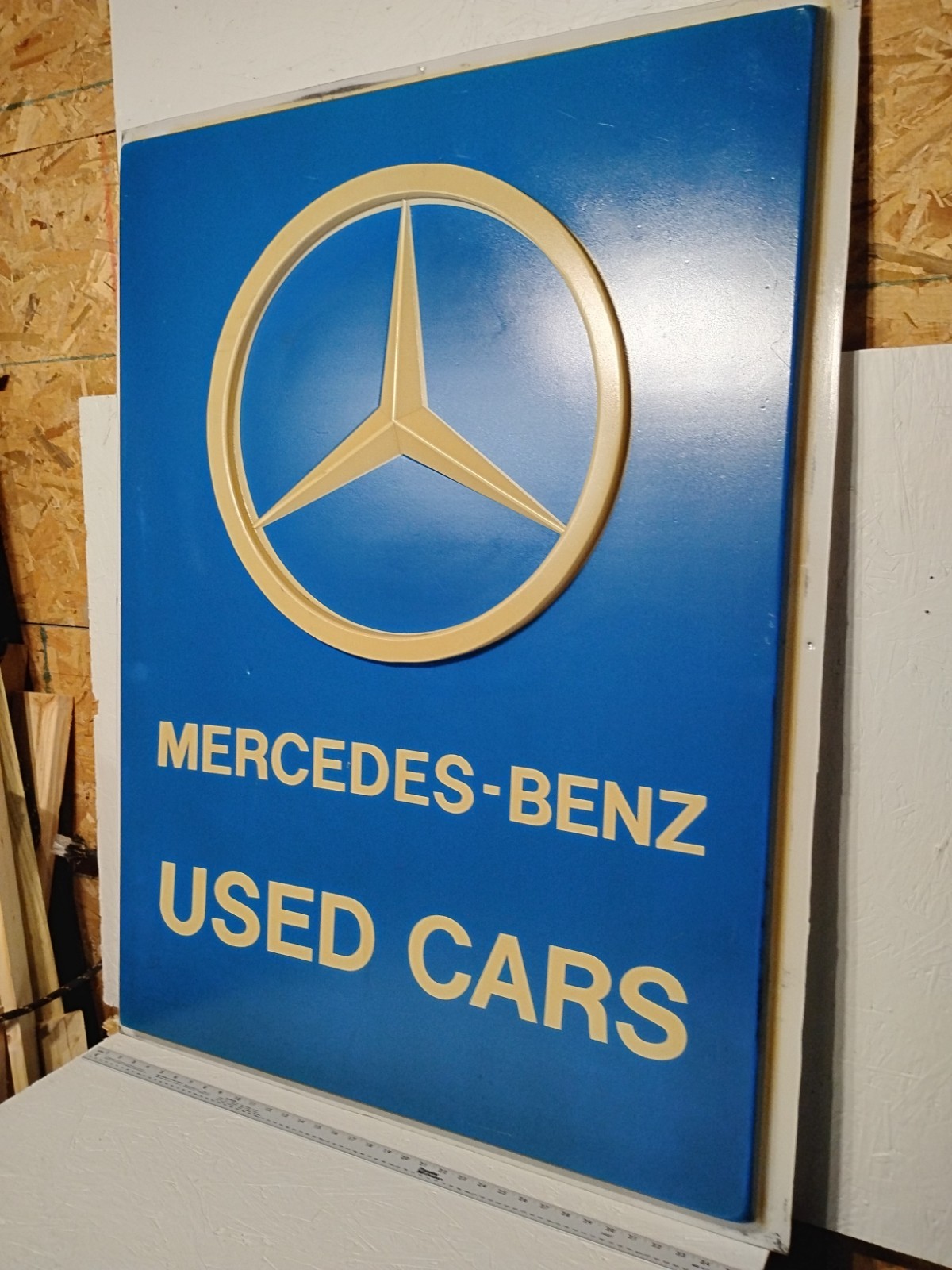Mercedes Benz Dealership Sign Panel 3’x4′ -Vintage -Rare “Used Cars” Version -#1