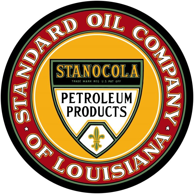 Standard Oil of Louisiana, STANOCOLA NEW Sign: 40″ Dia Round USA STEEL 2-SIDED