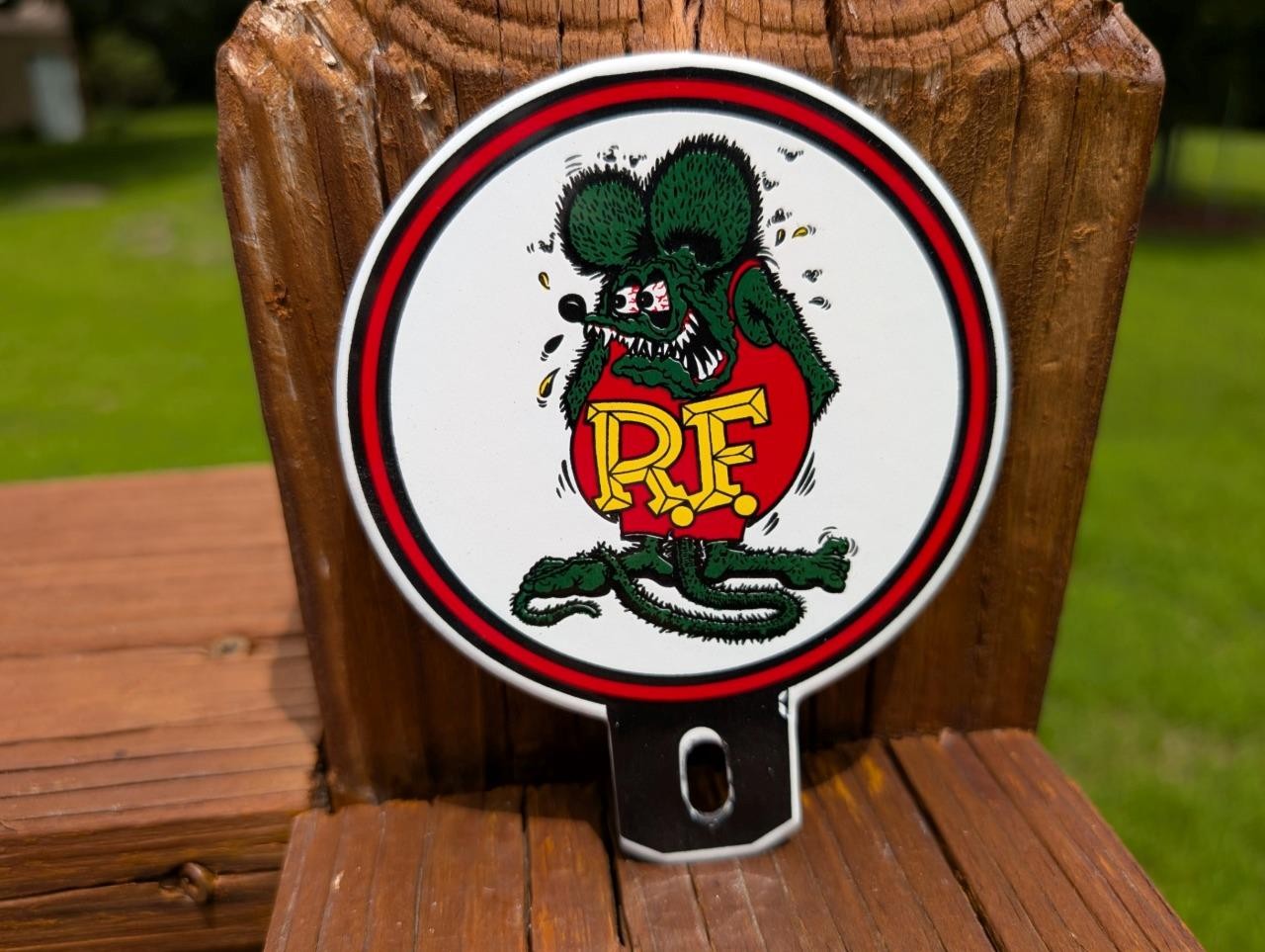 RAT FINK LICENSE CAR TRUCK PLATE TOPPER FOB SIGN AUTO 4 INCH WIDE HOT RAT ROD