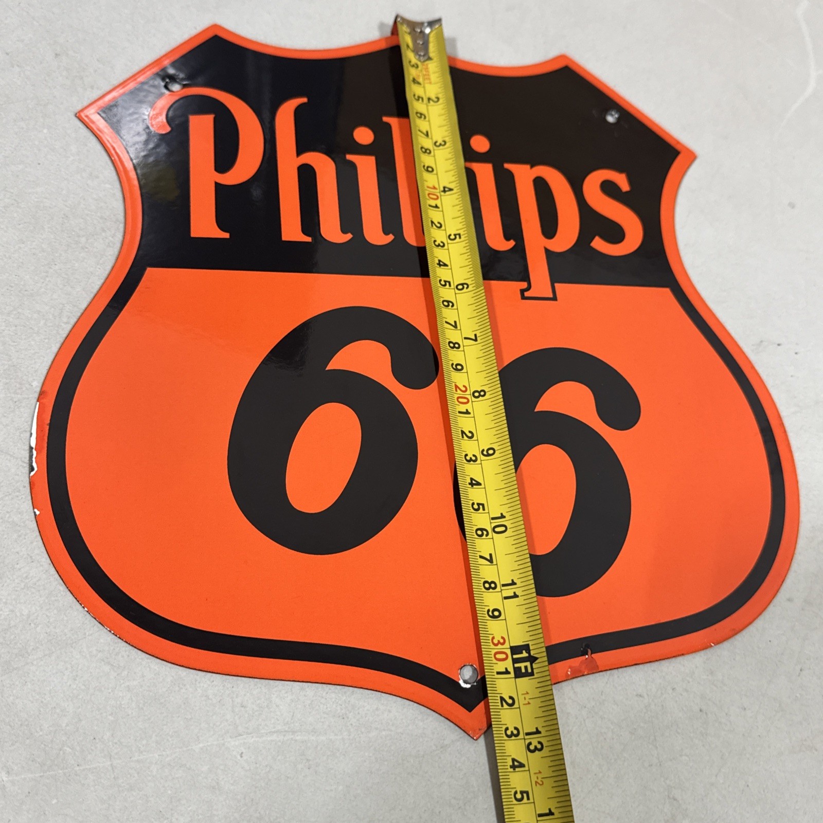VINTAGE PHILLIPS 66 GASOLINE SIGN DEALERSHIP GAS STATION MOTOR OIL (A14,R1)