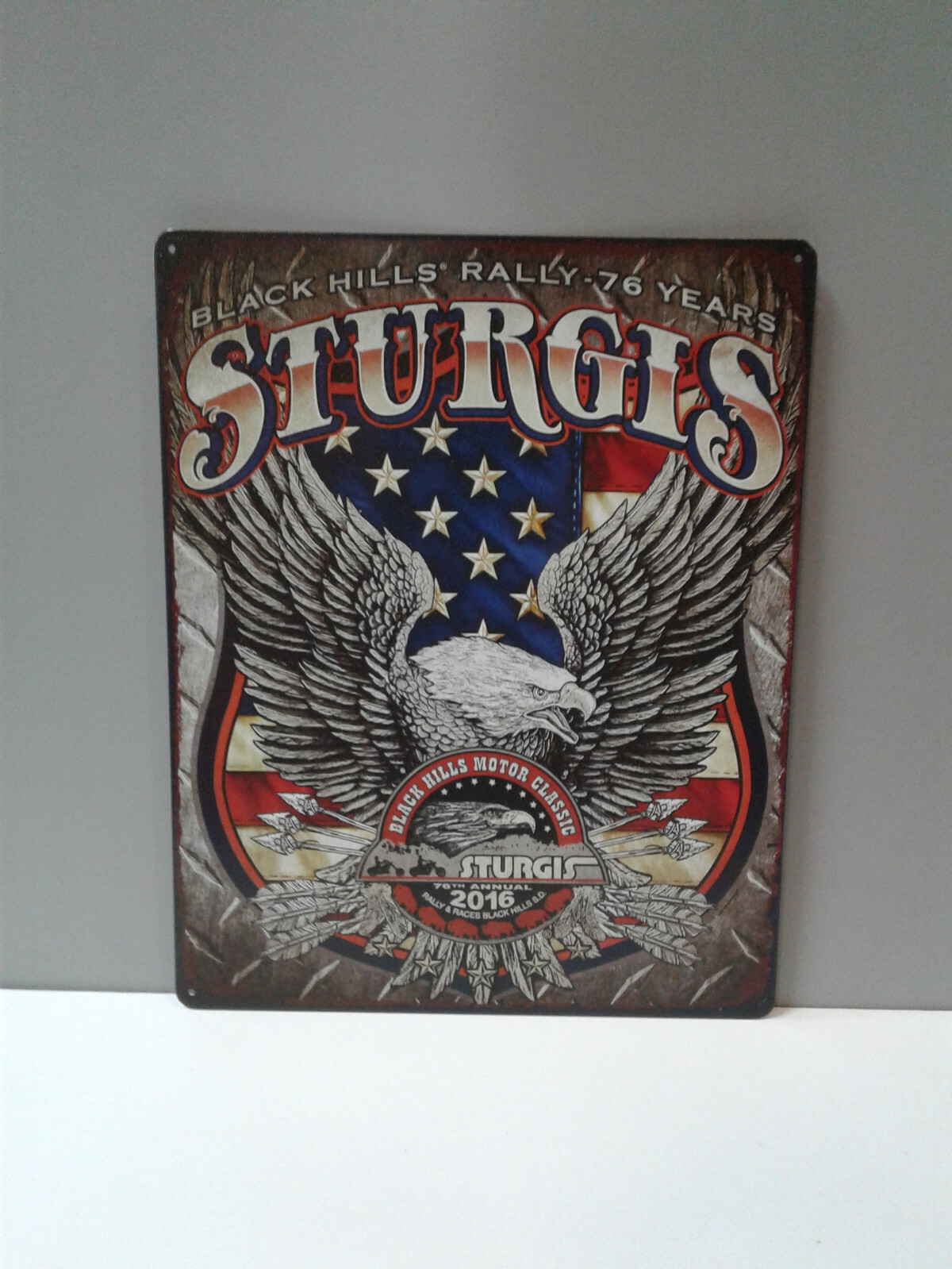 CLASSIC 12 x15 INCH STURGIS MOTORCYCLE RALLEY SIGN