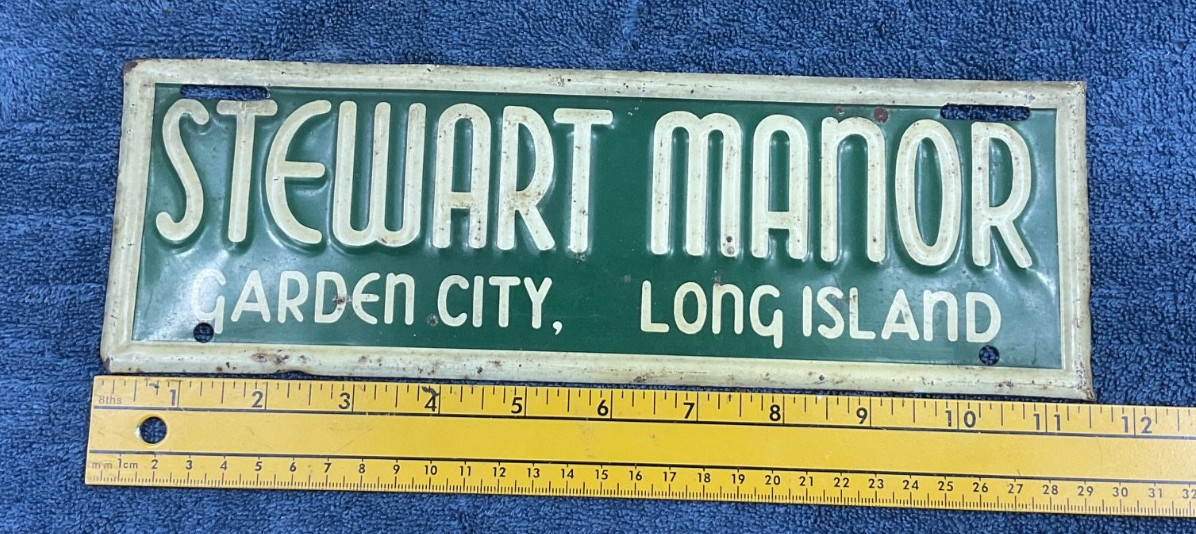 Stewart Manor Country Club Garden City Long Island Metal Steel Embossed Sign