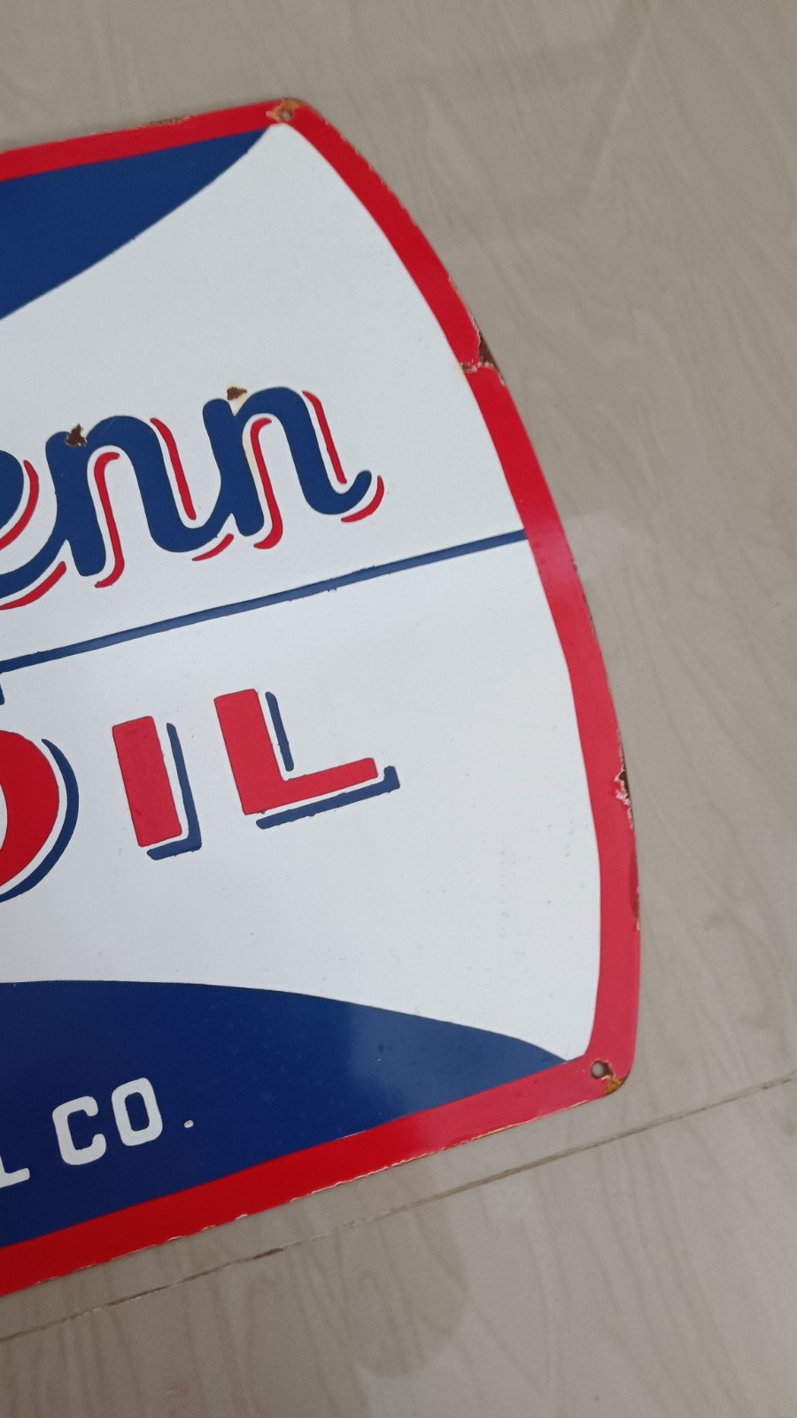 Vintage Model Sign MOTHER PENN Not PORCELAIN PENNSYLVANIA MOTOR OIL Advertising