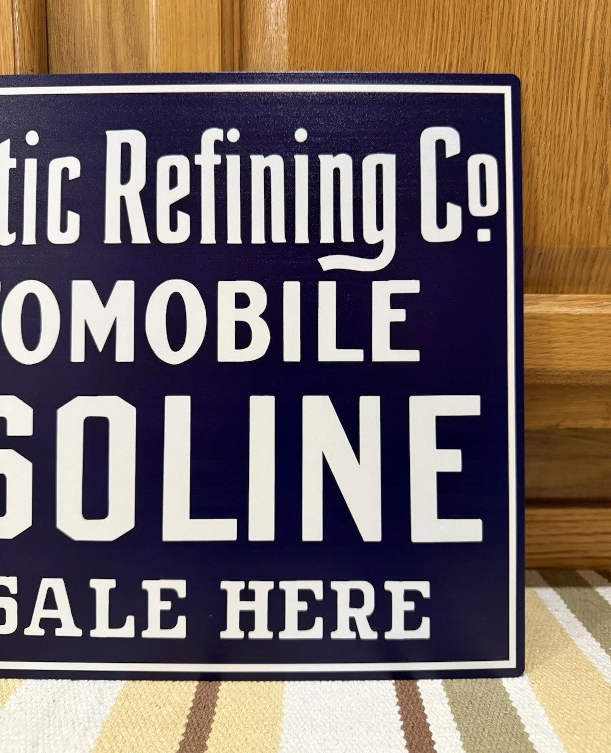 Atlantic Refinery Gasoline For Sale Here Flange Sign Vintage Style Wall Decor
