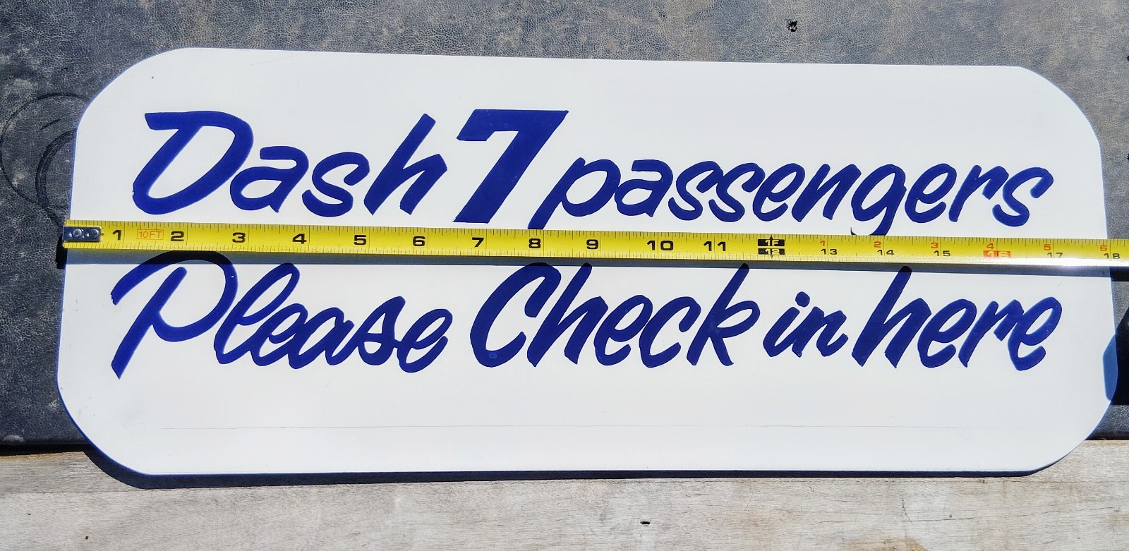 VTG Porcelain Enamel Metal Sign De Havilland Canada DHC – 7 Turbo Prop AIRPLANE