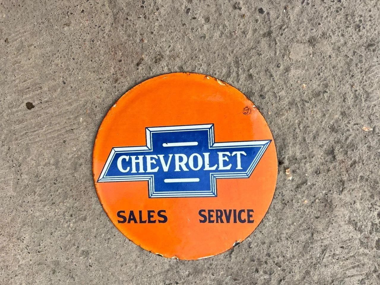 PORCELIAN CHEVROLET ENAMEL SIGN SIZE 6X6 INCHES