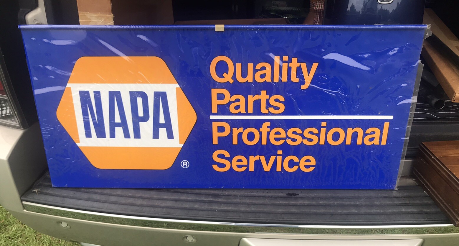 Vtg Metal Napa Auto Care Center NOS Sidewalk Sign 36” X 16” Car Decor Garage