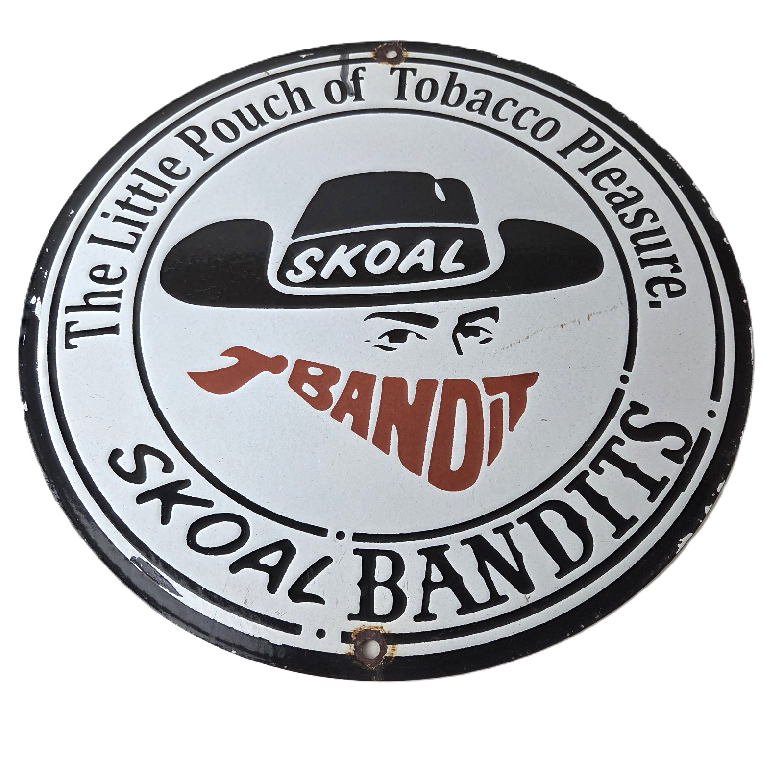 Vintage Skoal Sign – Tobacco Chew Gas Pump Display Porcelain Ad Sign
