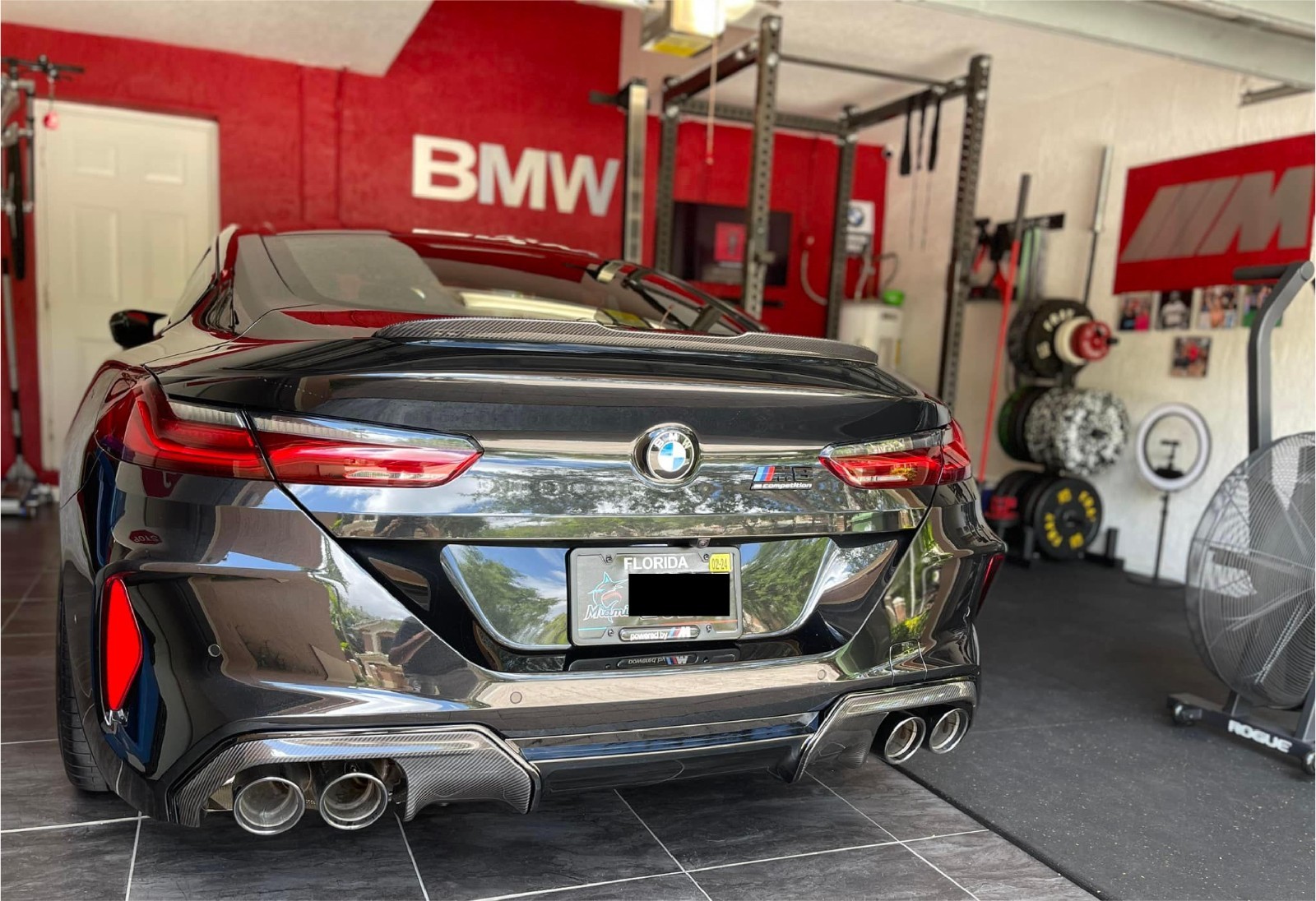 BMW Garage Sign 4 1/2 Feet Long Brushed Silver