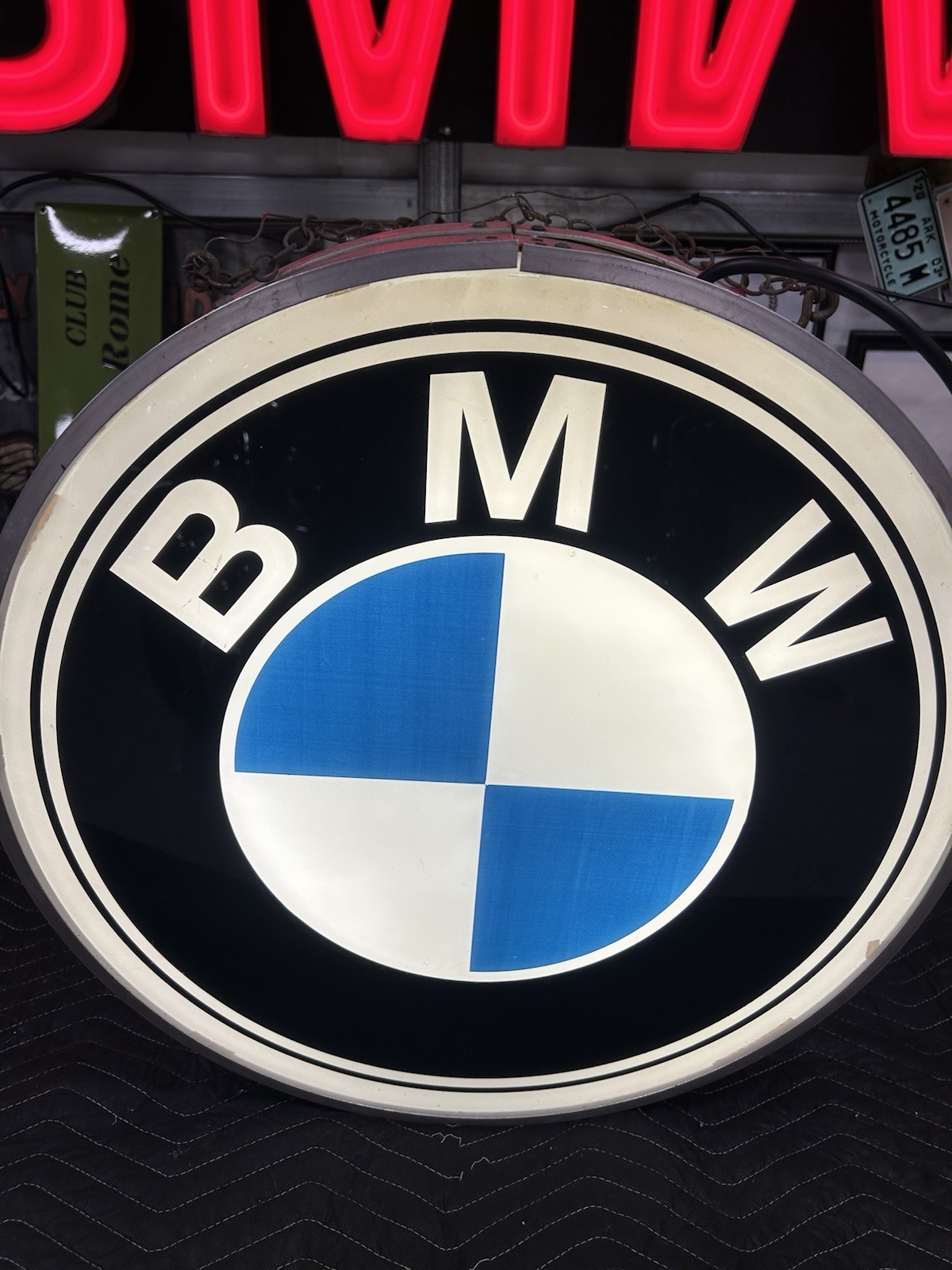 BMW Double Sided Illuminated Dealer Sign Underwriters Rare Collectible