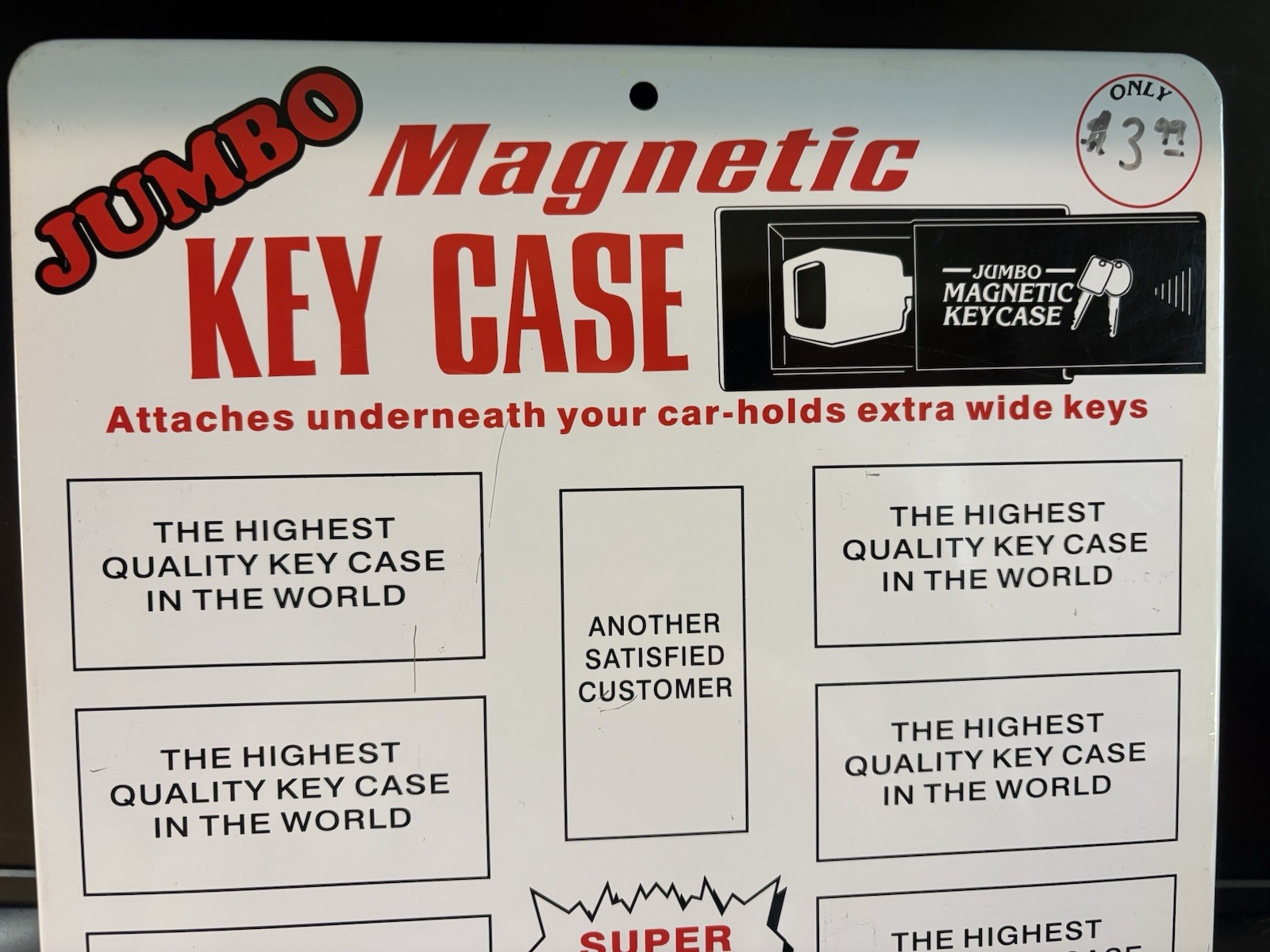 MAGNETIC KEY CASE Vintage Advertising Sign metal store display Magnetic 12”x14”