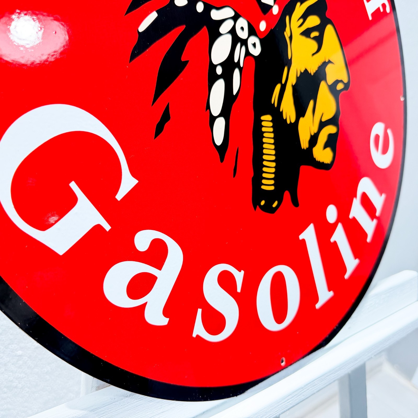 Silent Chief Gasoline Sign – Heavy Metal Garage Decor – 50 cm (19.7”)