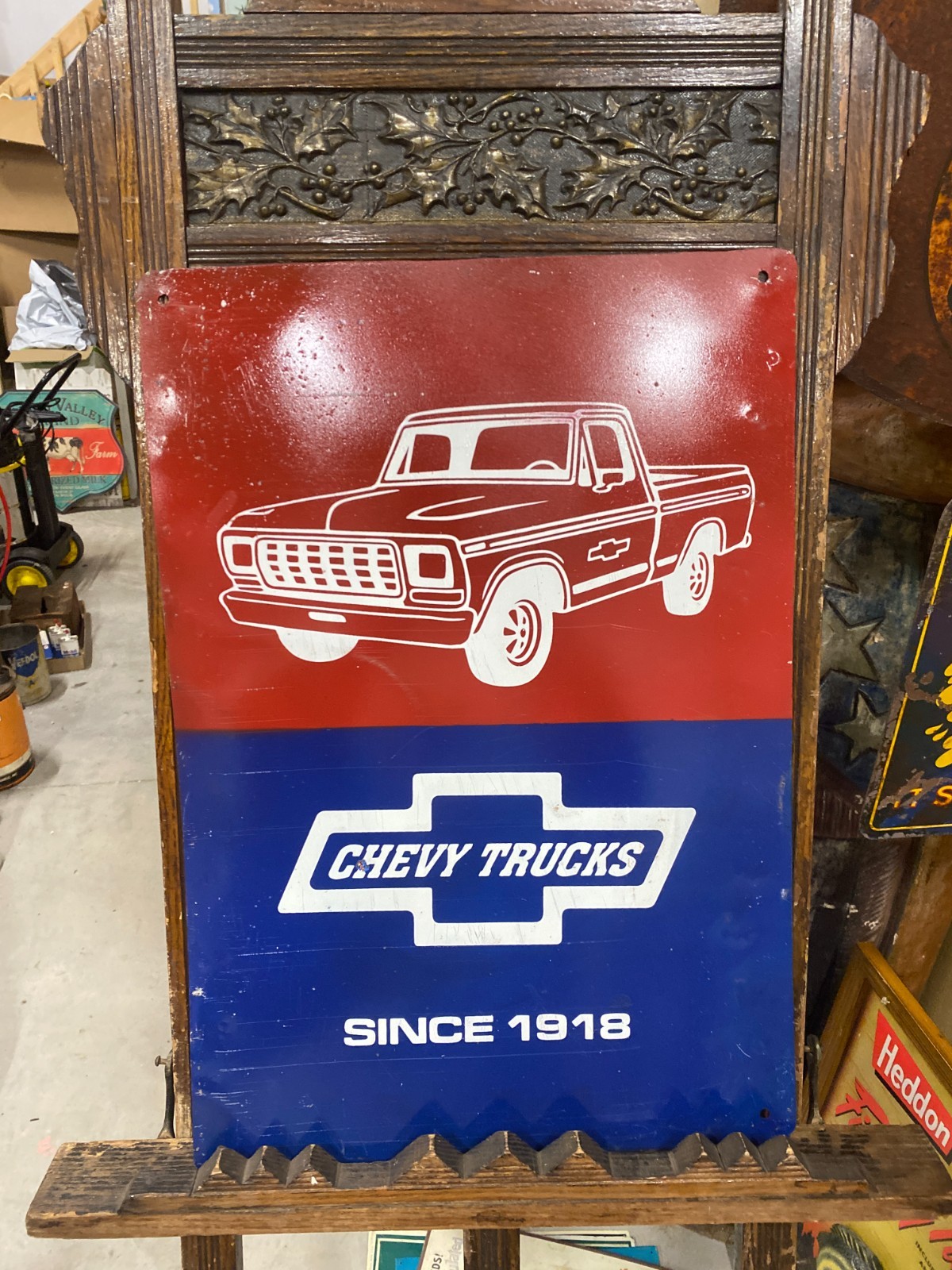 Chevy Trucks Since 1918 Painted Metal Sign 22″ x 15″ Chevrolet GAS OIL AUTO